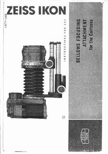 Zeiss Ikon Contarex Accessories manual. Camera Instructions.